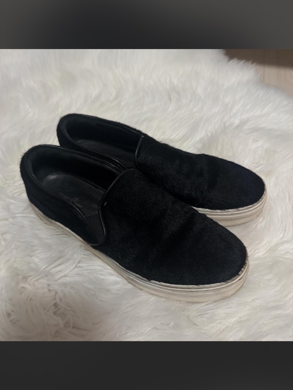 Celine Black Slip-On Women's Sneakers with White Sole